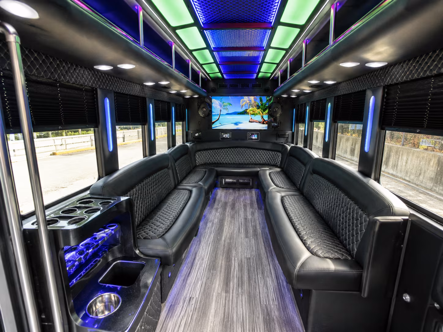 vallejo 18 passenger party bus inside